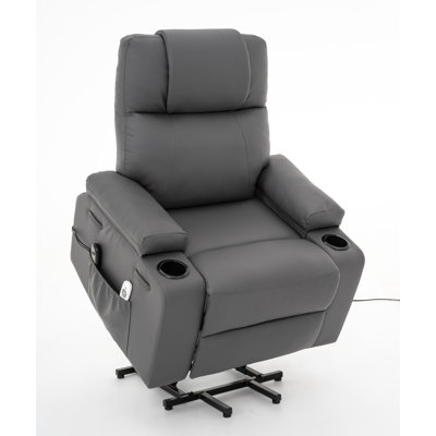 Recliner Chair,power Lift Recliner Chair For Elderly With Heat & Massage, 160° Electric Adjustable Pu Leather Recliner by Latitude Run
