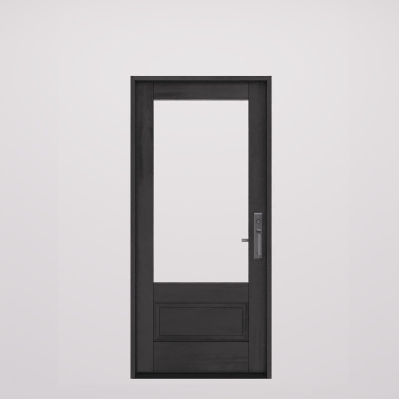 G7501-SW-80 | Porte simple de 80 po, extérieur pré-monté RTA, 3/4 de verre, 1 panneau, bois d'acajou brut