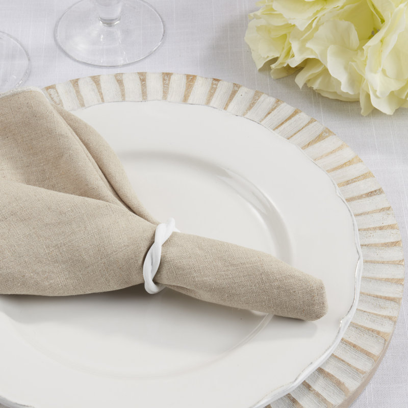 Ensemble de 4 serviettes torsadées en résine, Blanc
