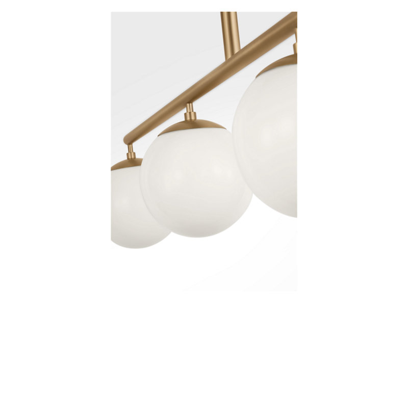 Lustre linéaire à quatre lumières Nube, Laiton satiné, Non