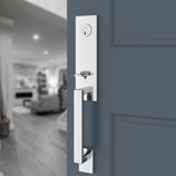 Seattle Handleset with Square Lever in Polished Chrome