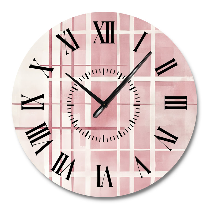 Kamm I - Horloge murale rose Mid-Century, Grand