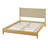 Larkston Mid-Century Modern Rubber Wood Platform Bed With Faux Leather Headboard-114765981-114765979