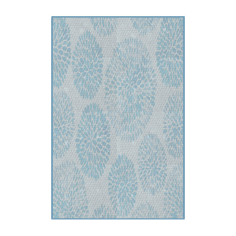 Tapis de zone bleue à motifs, Rectangle 5 pi x 7 pi