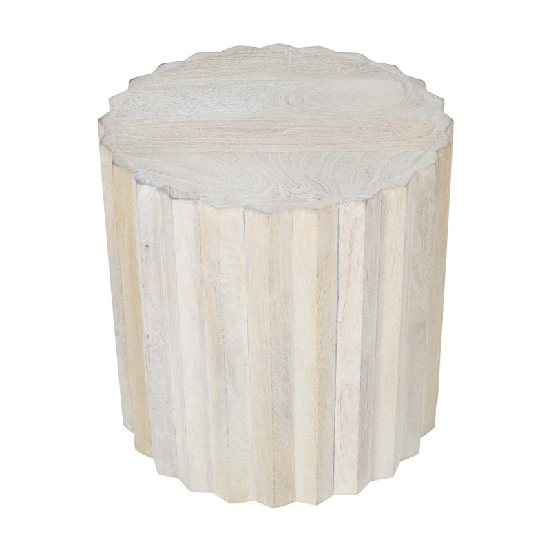 Petite table d'appoint ronde White Sand, H 16 po x l 16 po x P 16 po