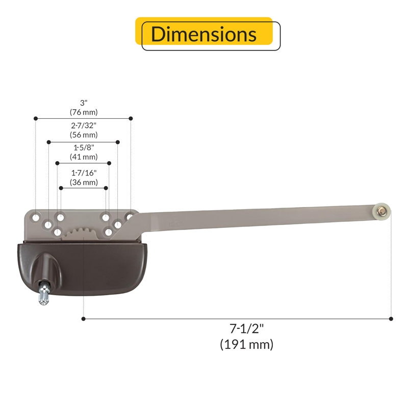  Split Arm Casement Operator Right Hand Type Bronze Finish, Bronze