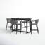 Chave Outdoor Patio 5-Piece Rectangular Table Set in Aluminum with Grey Cushions
