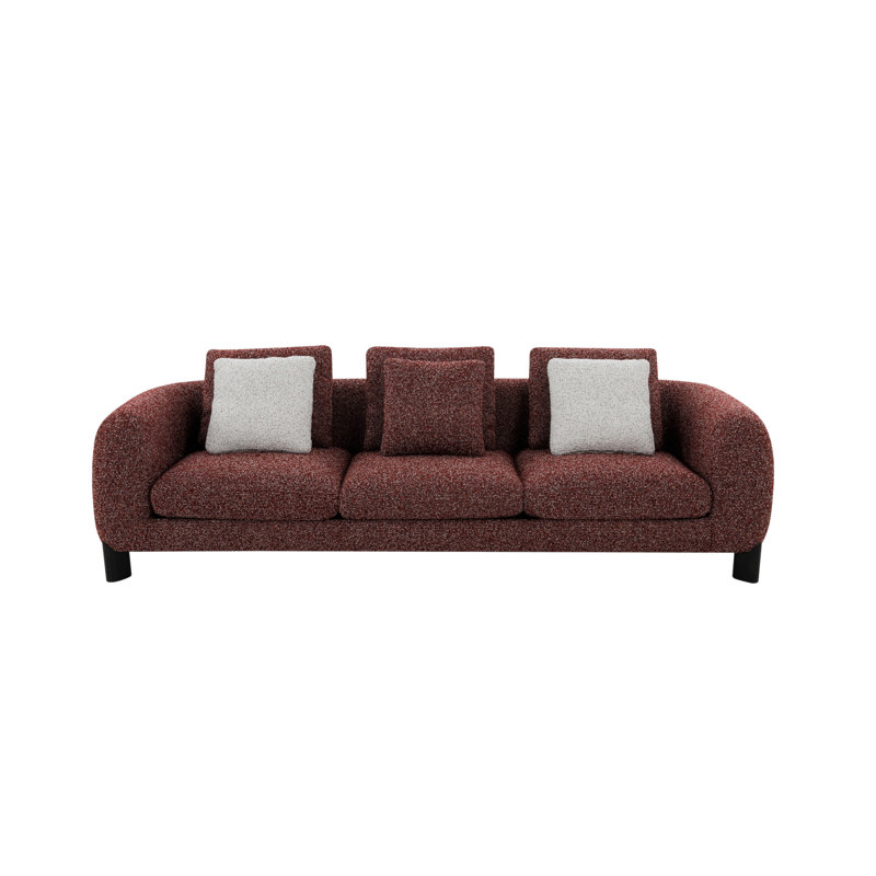Canapé en tweed marron Mardi avec 3 coussins