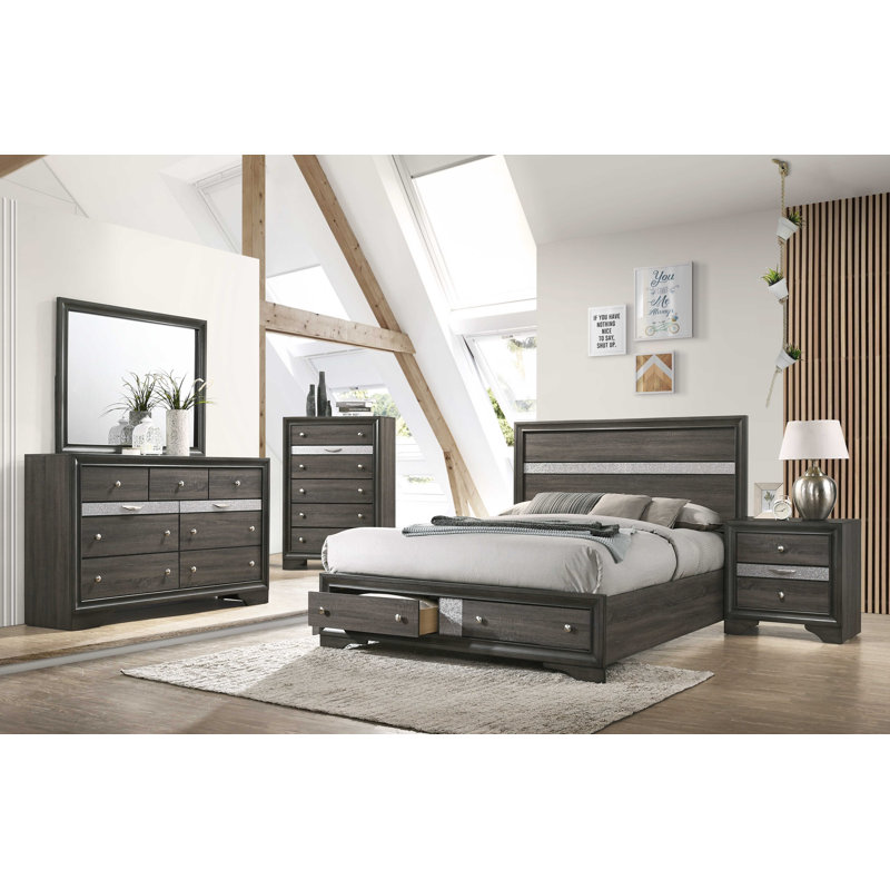 Commode standard 6 tiroirs Blanding, Gris