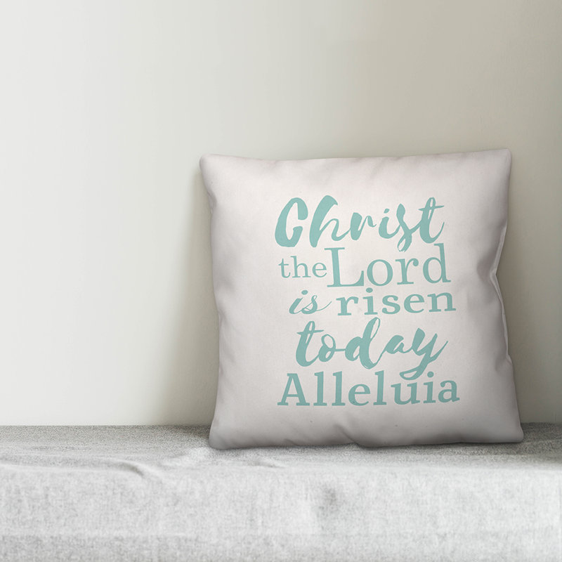  Coussin Christ, Polyester / Bourre en polyester, 18 po x 18 po, Blanc