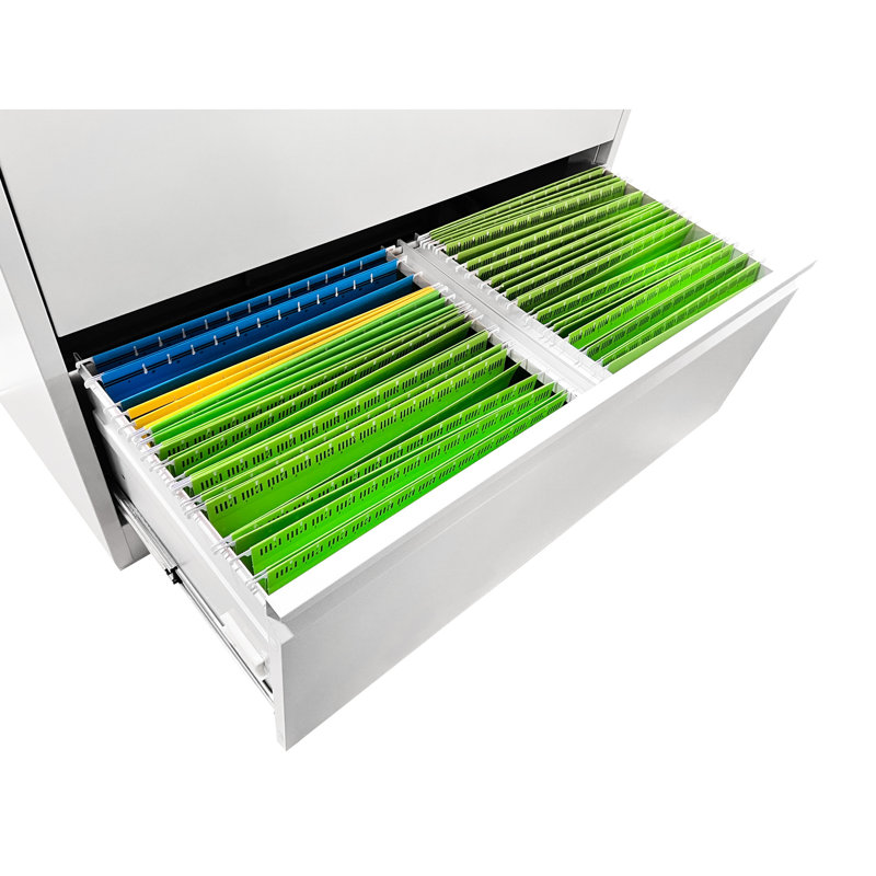Locking Metal Lateral Cabinet, 5 Drawer White Filing Cabinet For Office Use Modern With Lock,, White