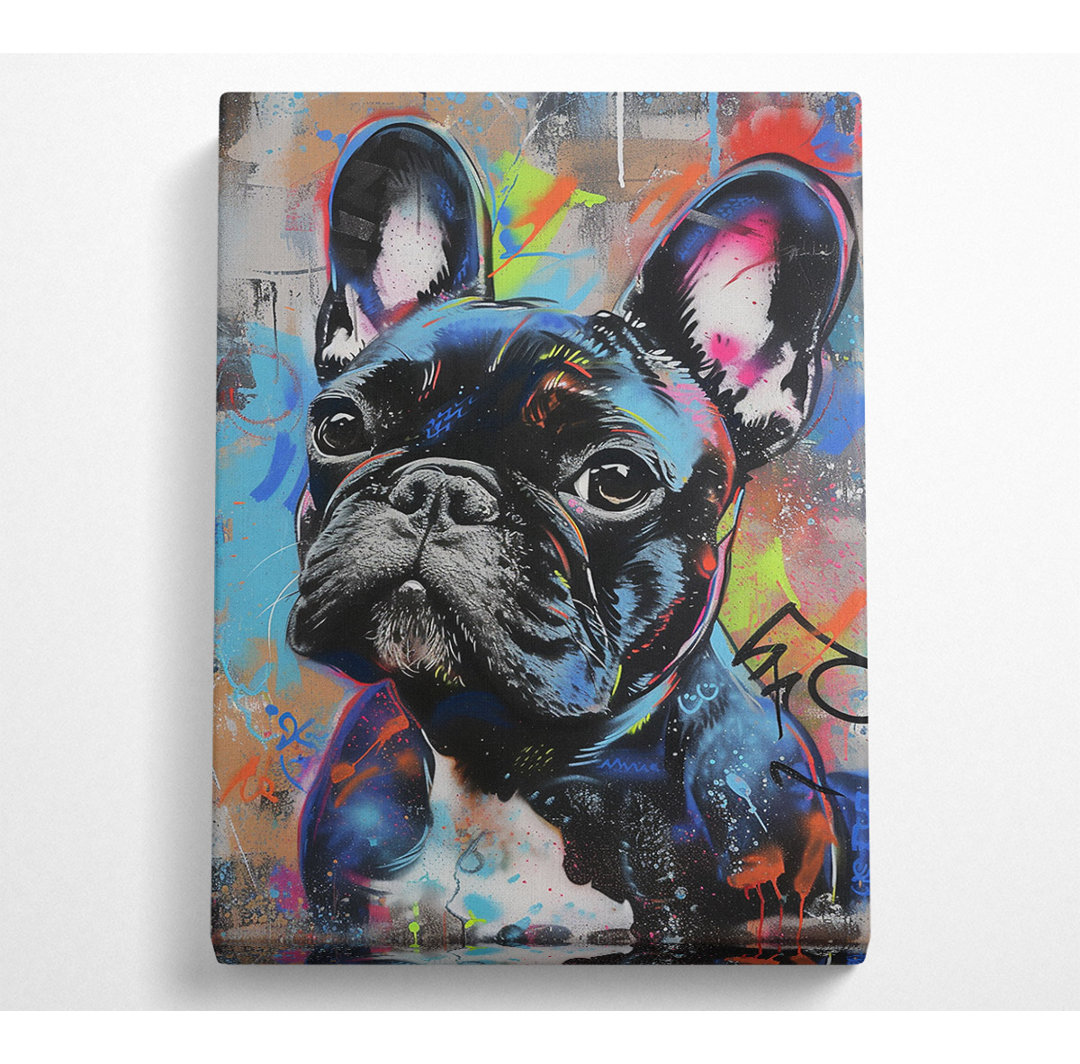 Französische Bulldogge - Kunstdrucke auf Leinwand ohne Rahmen