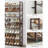 32-40 Pair Stackable Shoe Rack, with Adjustable Flat or Angled Shelves-833107155