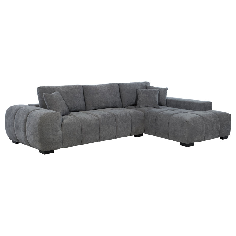 Kemp Sectional, Gray Polyester