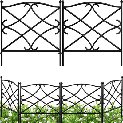 60 cm H x 300 cm W Iron Arched Trellis Side Panel