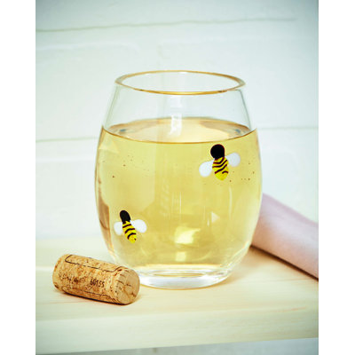 Bee Stemless Wine Glass