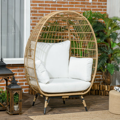 Adagio Oversized Garden Egg Chair Outdoor Wicker Rattan Khaki