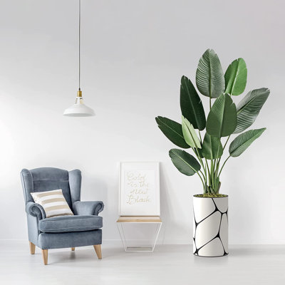 Artificial Tree In Planter, Fake Bird of Paradise Silk Tree Home Decoration (Plant Pot Plus Tree)