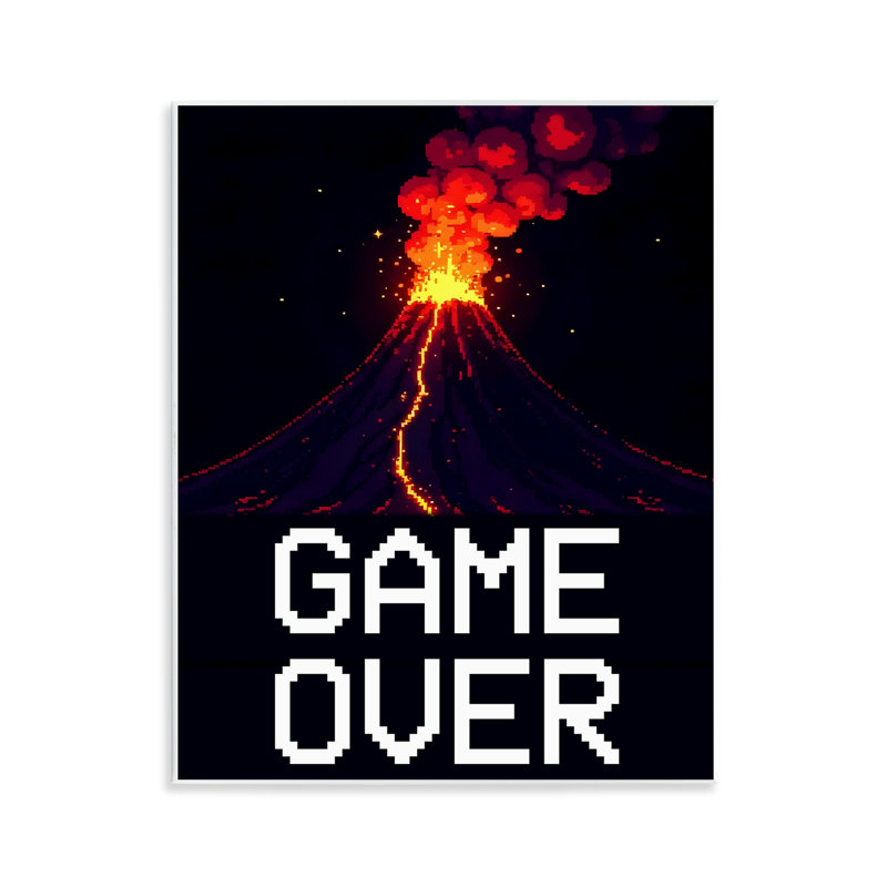 Plaque murale Pixel Volcano Game, par Kim Allen