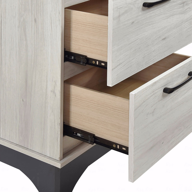 2-Drawer Bedroom Nightstand, Bedroom Furniture 1Pc