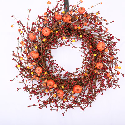 Couronne de citrouille 24 po 24 po Faux Fall Thanksgiving Day