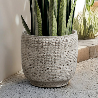 Pot à fleurs rond en céramique Ocean