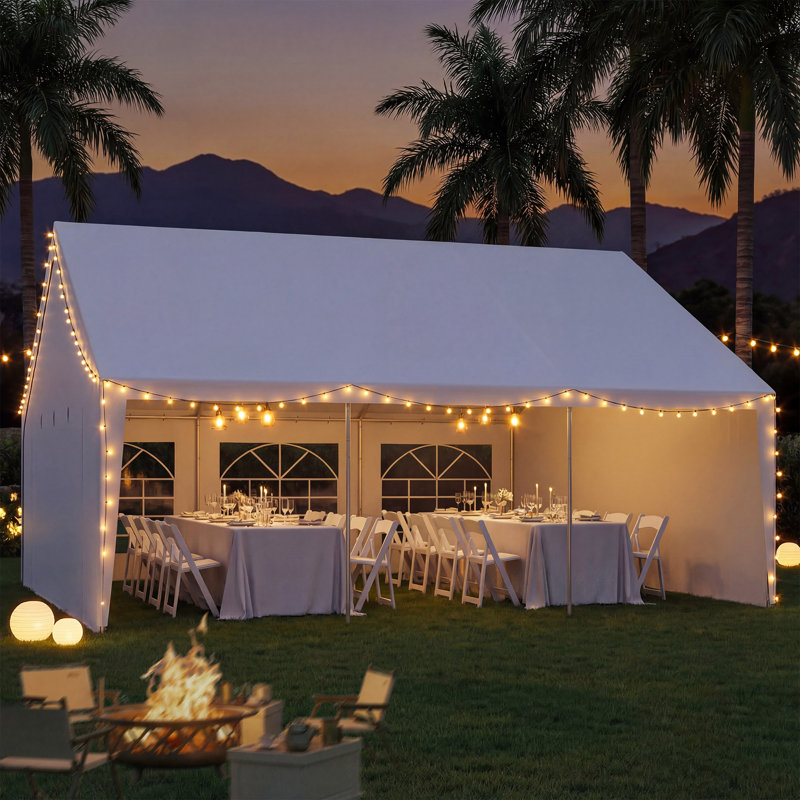 20' x 20' Heavy-Duty Party Tent, Outdoor Canopy & Waterproof Event Shelter with Removable Sidewalls, 20' x 20'