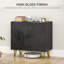 HOMCOM Storage Cabinet, High Gloss Sideboard, with Adjustable Shelf, Black