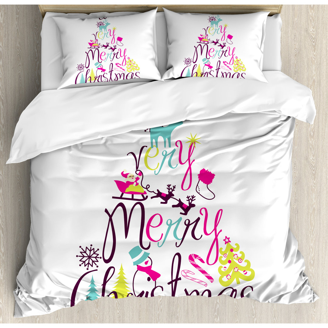 Christmas Modern & Contemporary Duvet Cover Set Ambesonne 