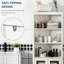 Armoire autoportante en lin, tablette à 3 niveaux, blanc antique, rangement pour salle de bain avec porte vitrée et tablettes réglables pour un rangement pratique