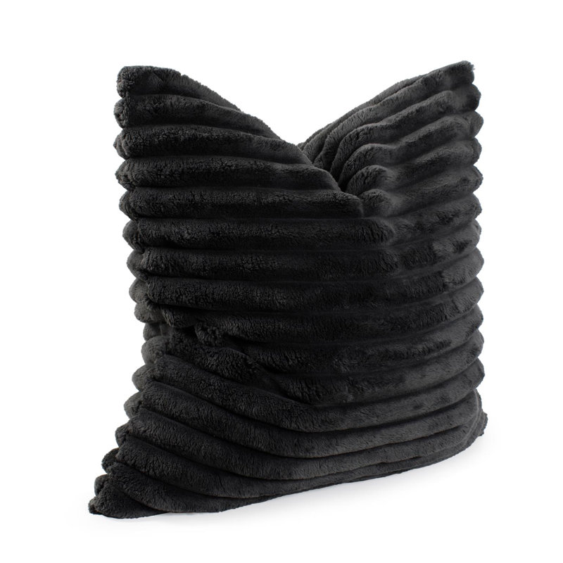 Oreiller Shar Pei , Noir, Carré 24 po, Polyester