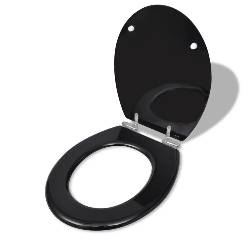 Eliel Soft Close Round Standard Toilet Seat, Black