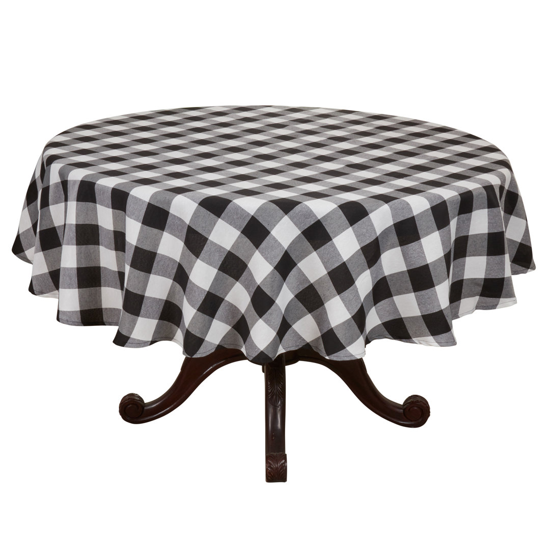 Esmiralda Plaid Cotton Blend Round Tablecloth Gracie Oaks