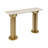 Modern Glam Console Table with Marble Top and Dual Column Metal Iron Wood Base Structure