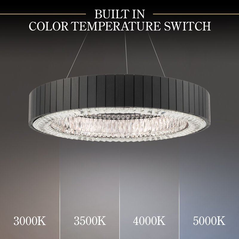 Andean 1 - Light LED Pendant, Charcoal Oak