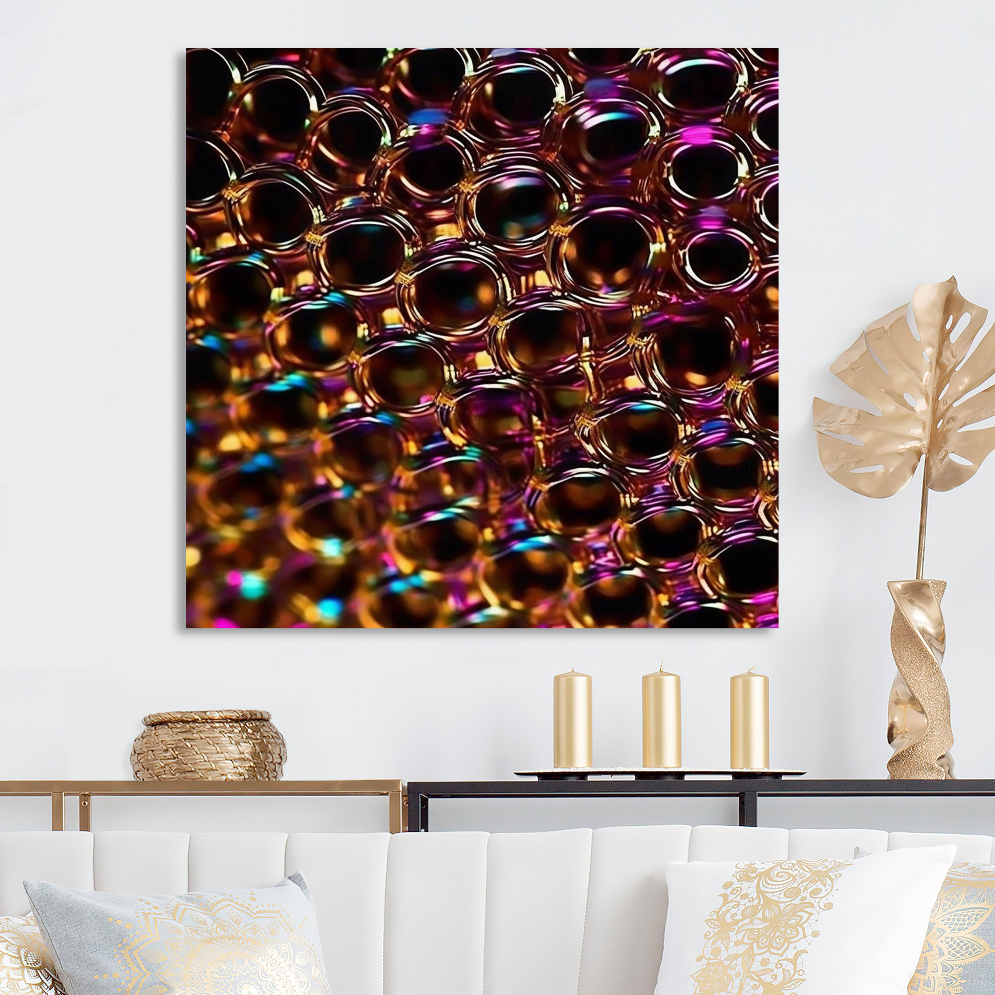 Wrought Studio™ Circulare Gold Infinity Matrix - Fractals Wall Art ...