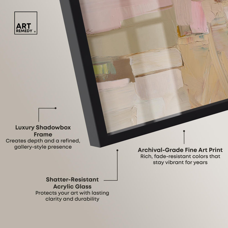 «Earthy Glam Gold II Boho Decor Shadowbox» par Art Remedy, H 17 po x l 21 po, Noir