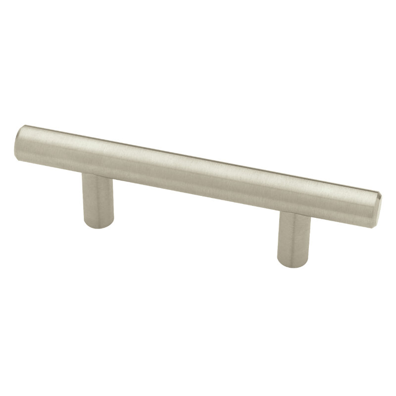 Brushed Steel Modern Bar Pull with Mounting Hardware