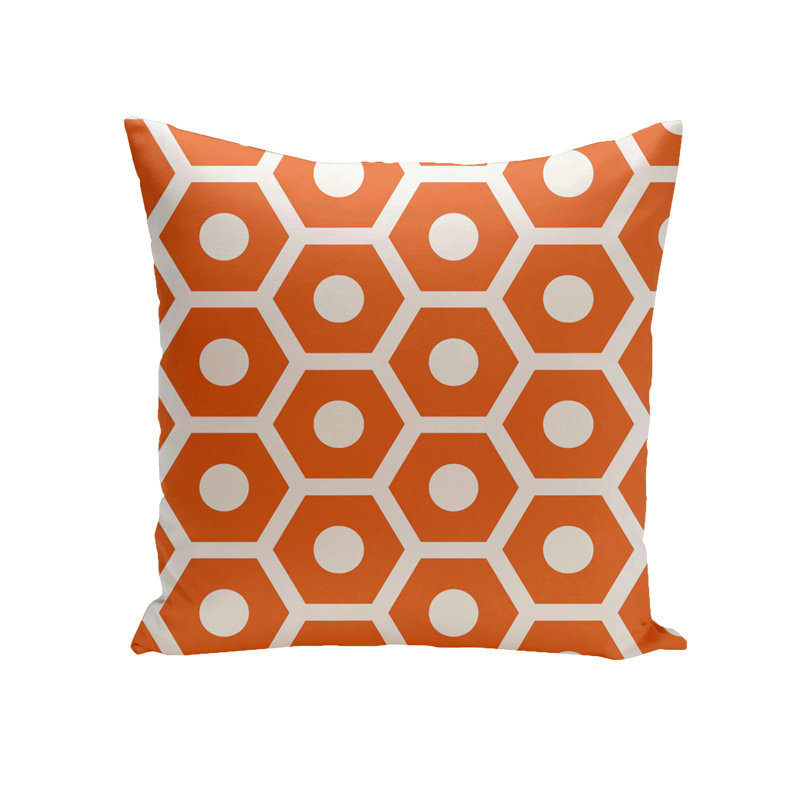  Outdoor Square Pillow Cover and Insert, Orange, 16" H x 16" W