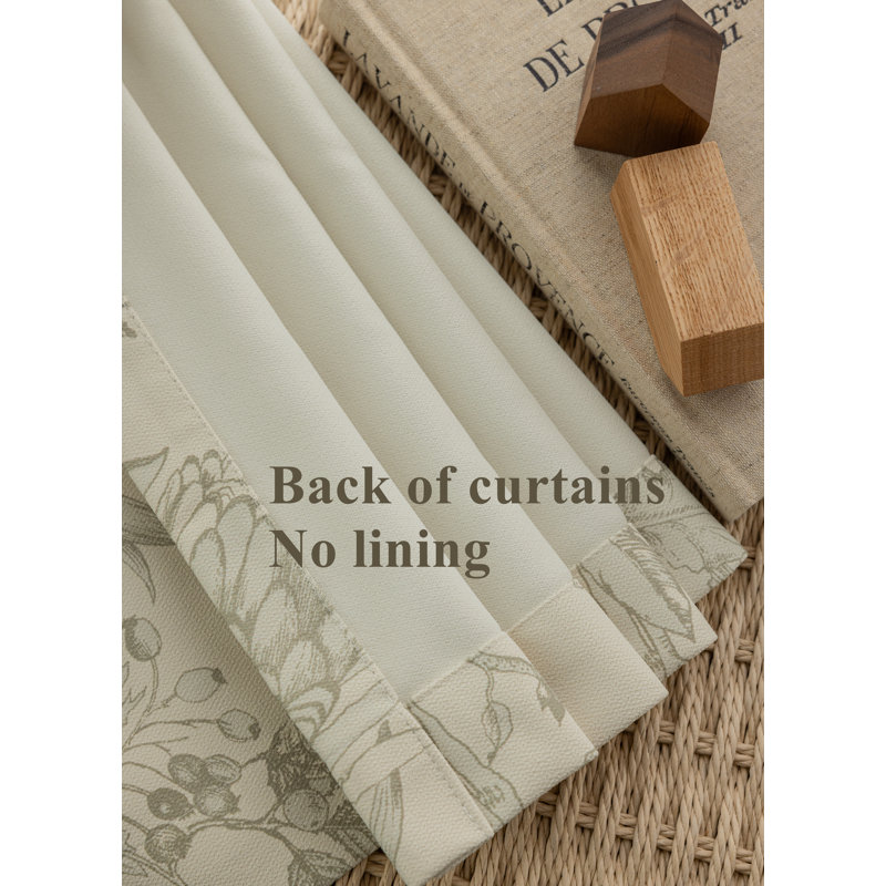 Ella Room Darkening Curtain Panel Pair, 50" W x 90" L, Warm Ivory/Light Sage with Taupe Tone