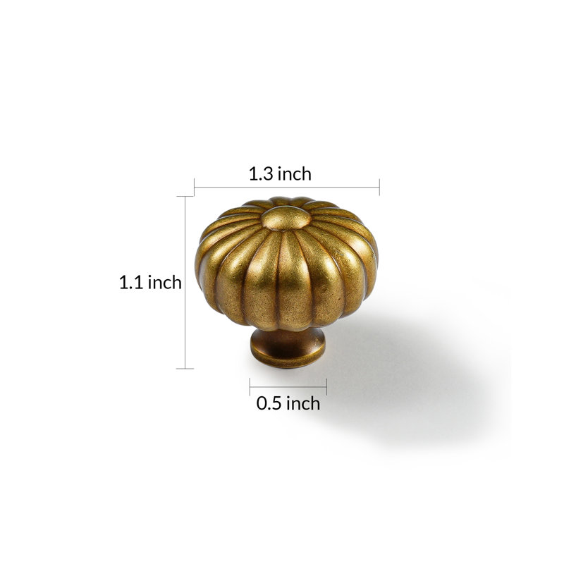 1.3'' Diameter Classic Mushroom Knob Multipack, Brass