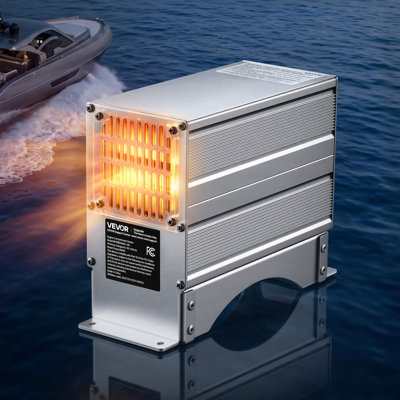Chauffage de compartiment moteur de bateau, chauffage de cale 600 W adapté aux bateaux jusqu'à 8,5 m (28 pieds), avec élément PTC autorégulé et thermostat automatique, ventilateur étanche IP68, protection contre le gel hivernal pour bateaux et véhicules récréatifs