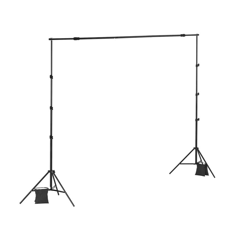 Ensemble de support de toile de fond réglable réglable - Système de support robuste en acier au carbone 8,5 x 10 pi pour mariage, fête et studio