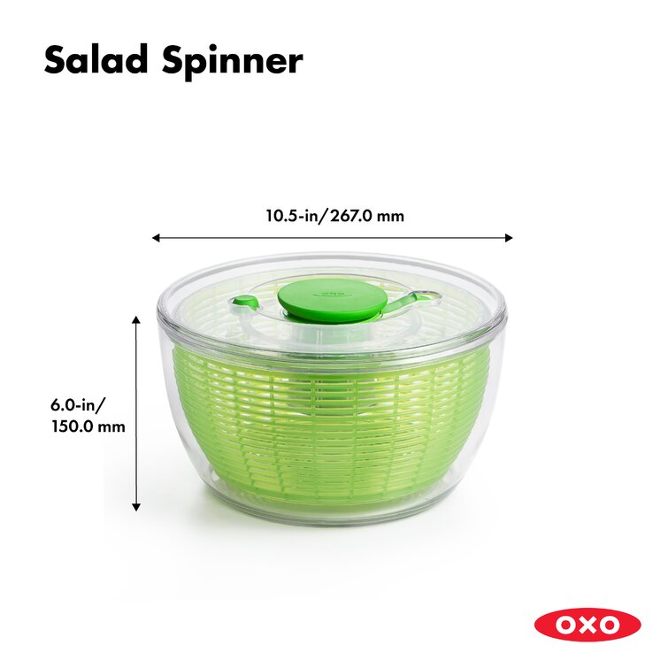 OXO Good Grips Glass Salad Spinner, Large/6.22 Quart, Clear & Good Grips  Large Salad Spinner - 6.22 Qt.