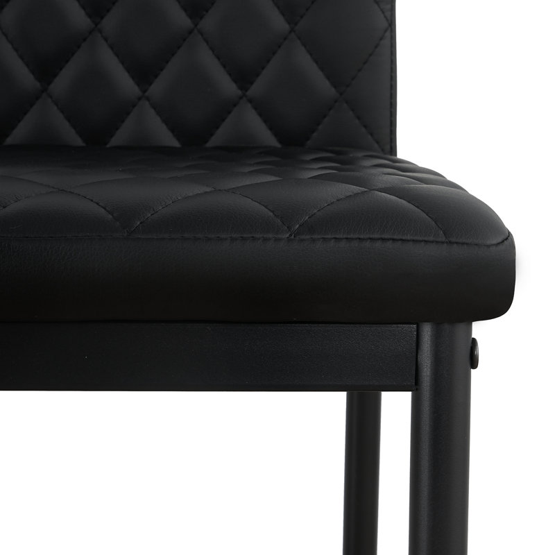 Rolands Upholstered Counter Stool with Metal Frame, Black