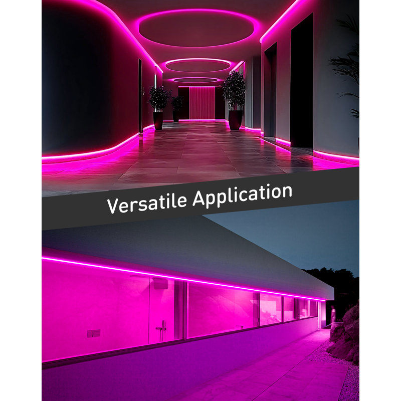 Shine Decor 120V Neon Rope Lights Pink, 197"