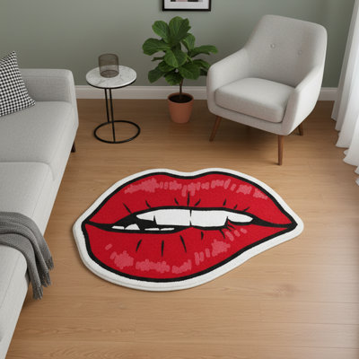 Tapis décoratif mordant lavable à la machine 4 pi x 6 pi 100% coton Pop Art