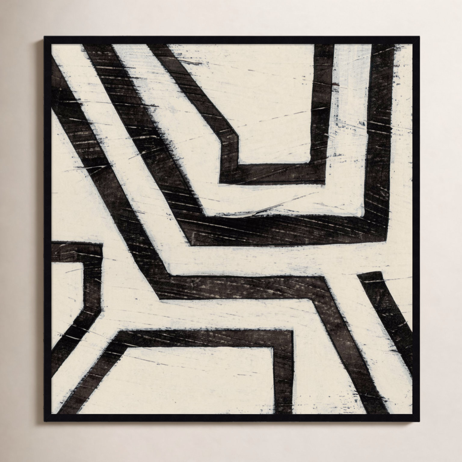 Tulare "Hieroglyph III" Print, Black Framed, 41" H x 41" W