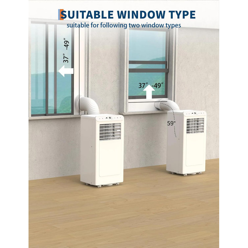 8,000 BTU Portable Air Conditioner with Remote Control, Timer & Full Window Kit, Ultra-Quiet, Cools up to 350 Sq. Ft. Easy Install
