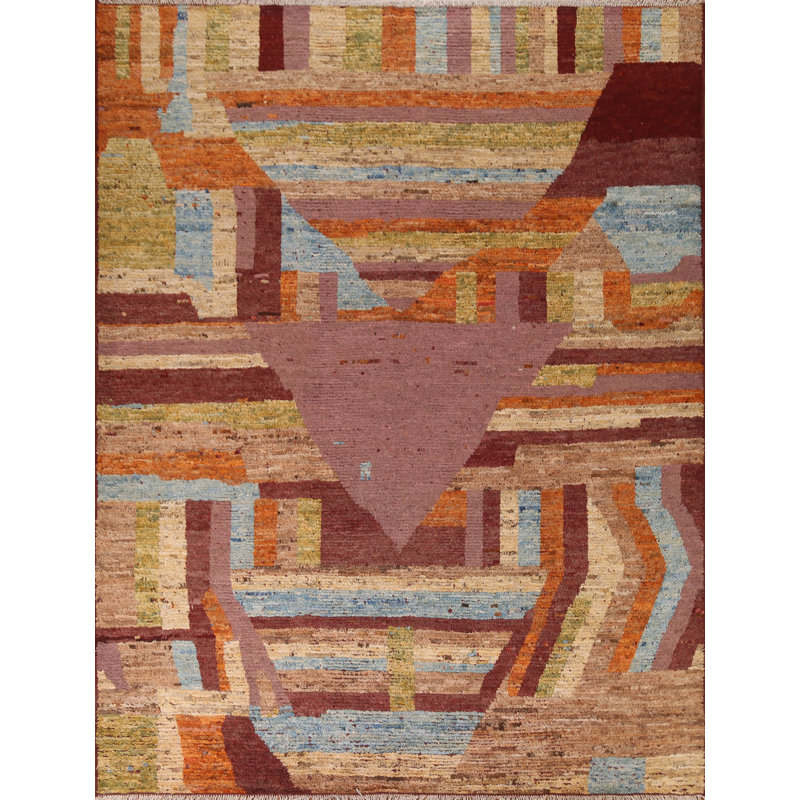 Tapis marocain multicolore en laine noué à la main 9 x 10